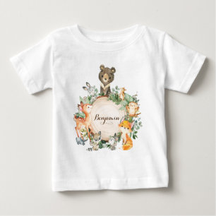 Personlig Cute Baby Woodland Forest Animals T Shirt