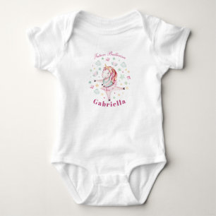 Personlig Cute Ballerina Unicorn Flicka T Shirt