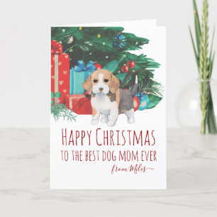 Personlig Cute Beagle Puppy-jul Helgkort