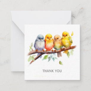 Personlig Cute Birds Tack Anteckningskort