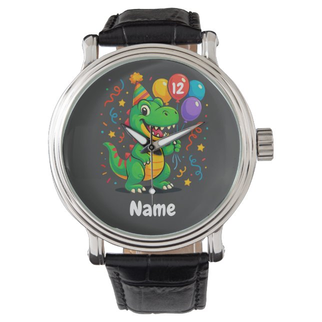 Personlig Cute Birthday Dino Kids Armbandsur (Framsida)