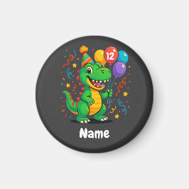 Personlig Cute Birthday Dino Kids Magnet