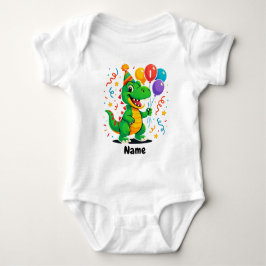 Personlig Cute Birthday Dino Kids T Shirt