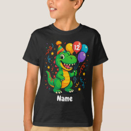 Personlig Cute Birthday Dino Kids T Shirt