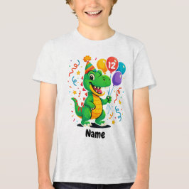 Personlig Cute Birthday Dino Kids T Shirt