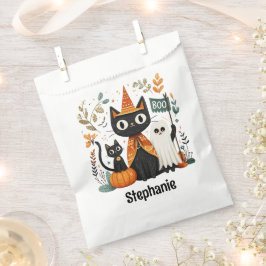 Personlig Cute Black Cat och Ghost Halloween