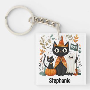 Personlig Cute Black Cat och Ghost Halloween