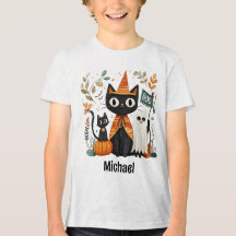 Personlig Cute Black Cat och Ghost Halloween