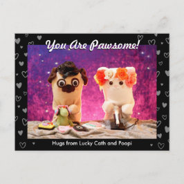 Personlig Cute Black Hjärtar fotomodern Vykort