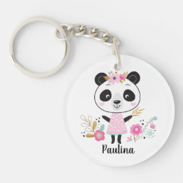Personlig Cute Black White blommigt Panda Bear