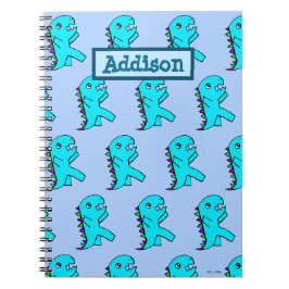 Personlig Cute Blue Dinosaur Anteckningsbok