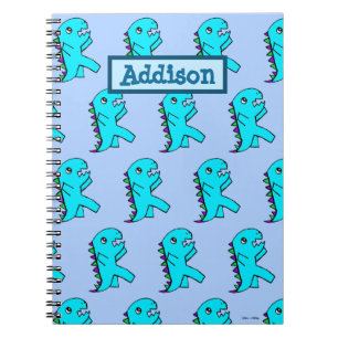 Personlig Cute Blue Dinosaur Anteckningsbok