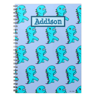 Personlig Cute Blue Dinosaur Anteckningsbok