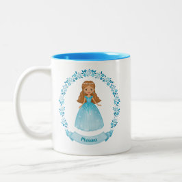 Personlig Cute Blue Royal Princess Två-Tonad Mugg