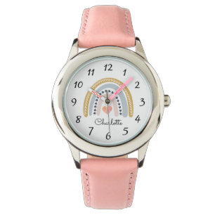 Personlig Cute Boho Watercolor Rainbow Armbandsur