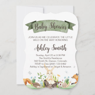 Personlig Cute Boho Woodland Baby Shower Inbjudan