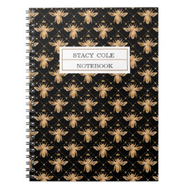 Personlig Cute Brown Honeycomb Bee Design Anteckningsbok