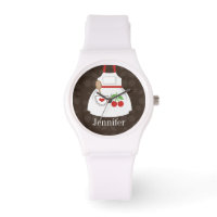 Personlig Cute Brown och Red Kitchen Apron
