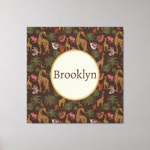 Personlig Cute Brown Safari Giraffe Blommigt