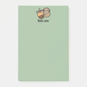 Personlig Cute Bubble Tea & Sloth Post-it Block