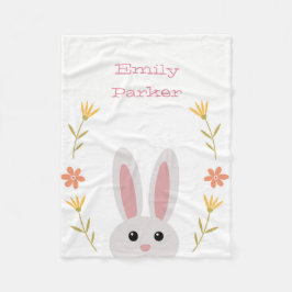 Personlig Cute Bunny Fleece Blanket
