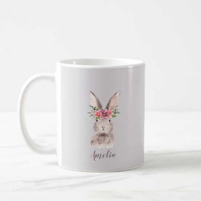 Personlig Cute Bunny Kaffemugg (Vänster)