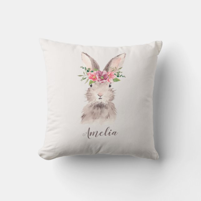 Personlig Cute Bunny Kudde (Framsida)