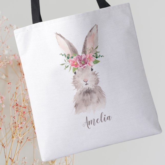 Personlig Cute Bunny Tote Bag Tygkasse (Skapare uppladdad)