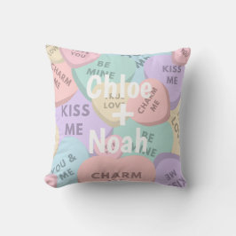 Personlig Cute Candy Hearts Valentine Day Kudde