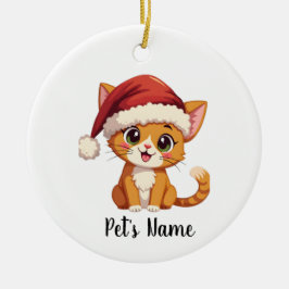 Personlig Cute Cat Ceramic Ornament