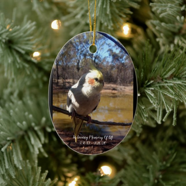 Personlig Cute Cockatiel Memorial jul Julgransprydnad Keramik (Träd)