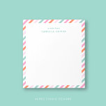 Personlig Cute Colorful-Anteckningsblock Anteckningsblock<br><div class="desc">Den här Personligen Cute Colorful-Anteckningsblocket visar ett snyggt diagonalt strippat mönster i levande rosa, grönt mynta och orange. Perfekt för anteckningar, idéer eller påminnelser: det här anteckningsblocket lägger till en stänk av roligt till dina vardagliga uppgifter. Anpassa den med ditt namn, lämna "en anteckning från" eller ändra den för personligt...</div>