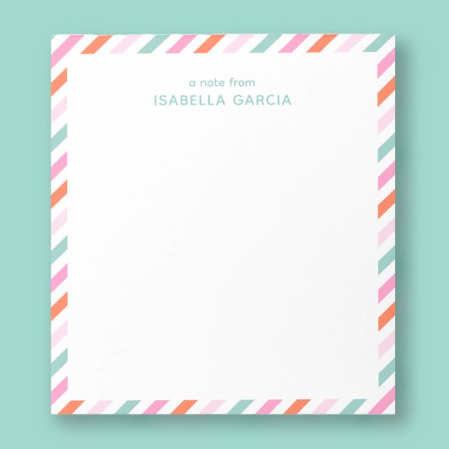 Personlig Cute Colorful-Anteckningsblock Anteckningsblock (Personalize this cool notepad with a name and make a unique gift for a teacher or girl.)
