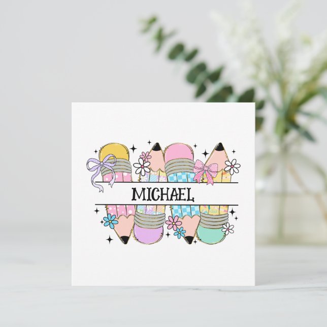 Personlig Cute Colorful Pencil - Back to school (Stående Fram)
