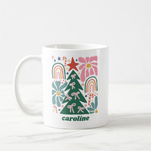 Personlig Cute Coquette Bow Blommigt jul Kaffemugg