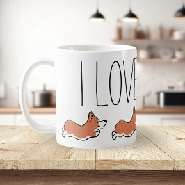 Personlig Cute Corgi Simple White Kaffemugg