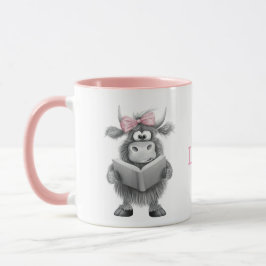 Personlig Cute Cow Mugg med Rosa Handle