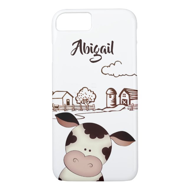Personlig Cute Cow- och Farm-bakgrund Case-Mate iPhone Skal (Baksida)