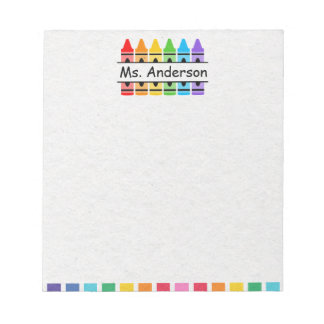 Personlig Cute Crayon Teacher's Anteckningsblock