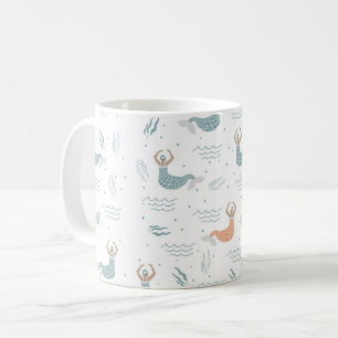 Personlig Cute Dancing Sjöjungfru Illustration Sea Kaffemugg