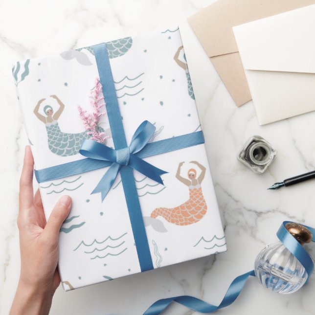Personlig Cute Dancing Sjöjungfru Illustration Sea Presentpapper (Gifting)