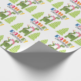Personlig Cute Dinosaur-jul Presentpapper