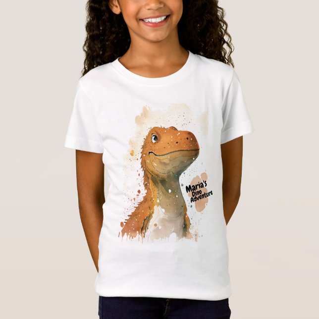 Personlig Cute Dinosaur t shirt (Framsida)