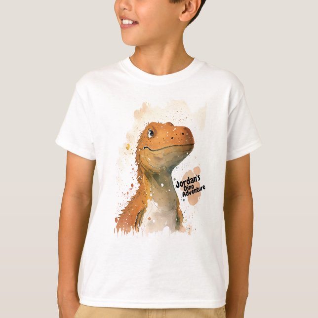 Personlig Cute Dinosaur t shirt (Framsida)