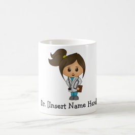 Personlig Cute Doktor, Brunette Female Kaffemugg