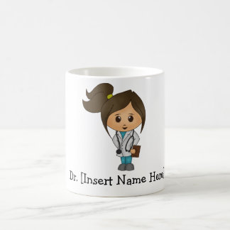 Personlig Cute Doktor, Brunette Female Kaffemugg