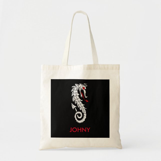 Personlig Cute Dragon Tote Bag Tygkasse (Framsidan)