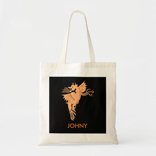 Personlig Cute Dragon Tote Bag Tygkasse (Framsidan)