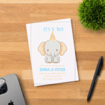 Personlig Cute Elephant Baby Shower