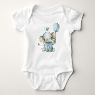 Personlig Cute Elephant Balloon Baby T Shirt